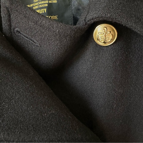 Fidelity // by Gerald & Stewart/ Wool black Pea Coat Size M - Picture 5 of 14
